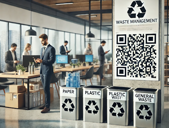 Image representing title 'QR Codes for Office Waste Reduction'